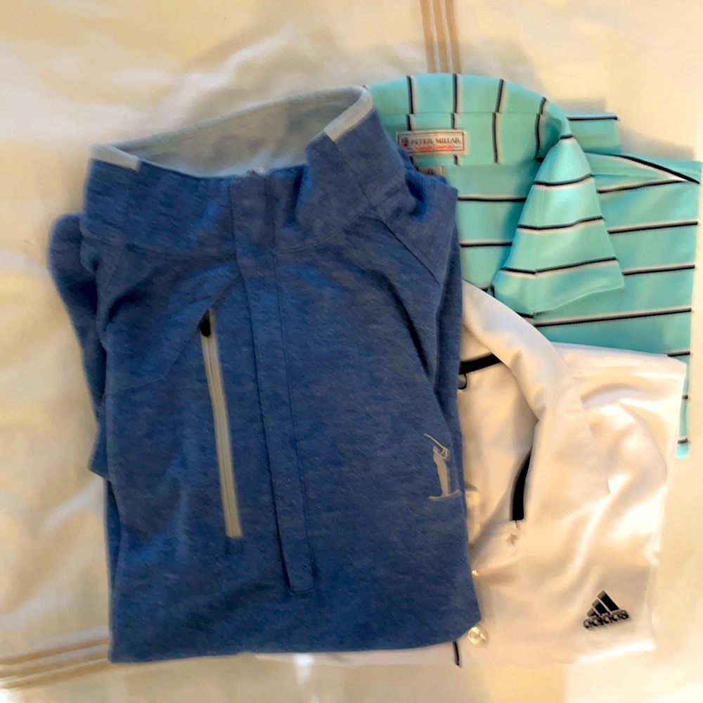 GREAT DEAL 3 for price of 1. 1Peter Millar Polo 1Adidas Polo & 1Zero quarter zip